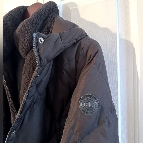 LAUREN RALPH LAUREN Diamond Quilted Black Down Hooded Removeable Faux Fur SMALL - Picture 11 of 15